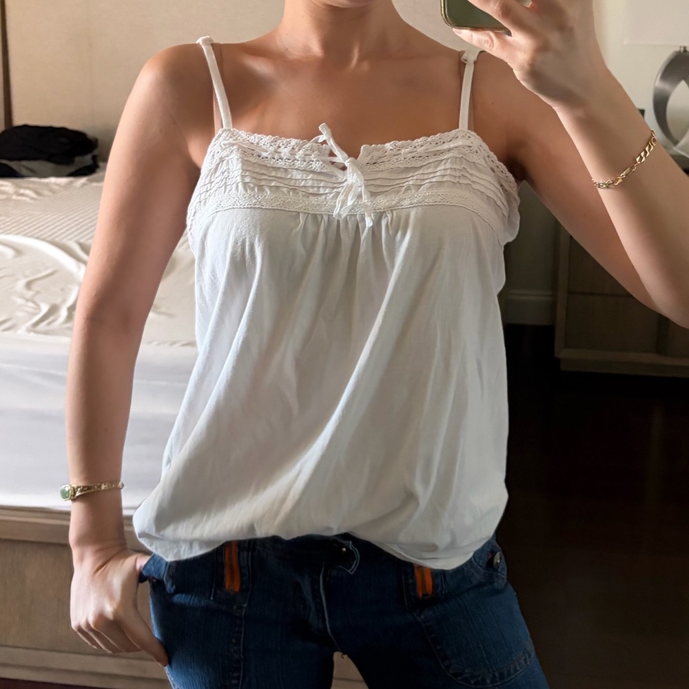 Venus White Lace Trim Top